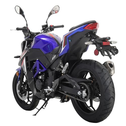 X-PRO Python 250 Electronic Fuel Injection Street Motorcycle with Manual Transmission, Electric Start! 17" Wheels! Assembled In Crate! (Black)