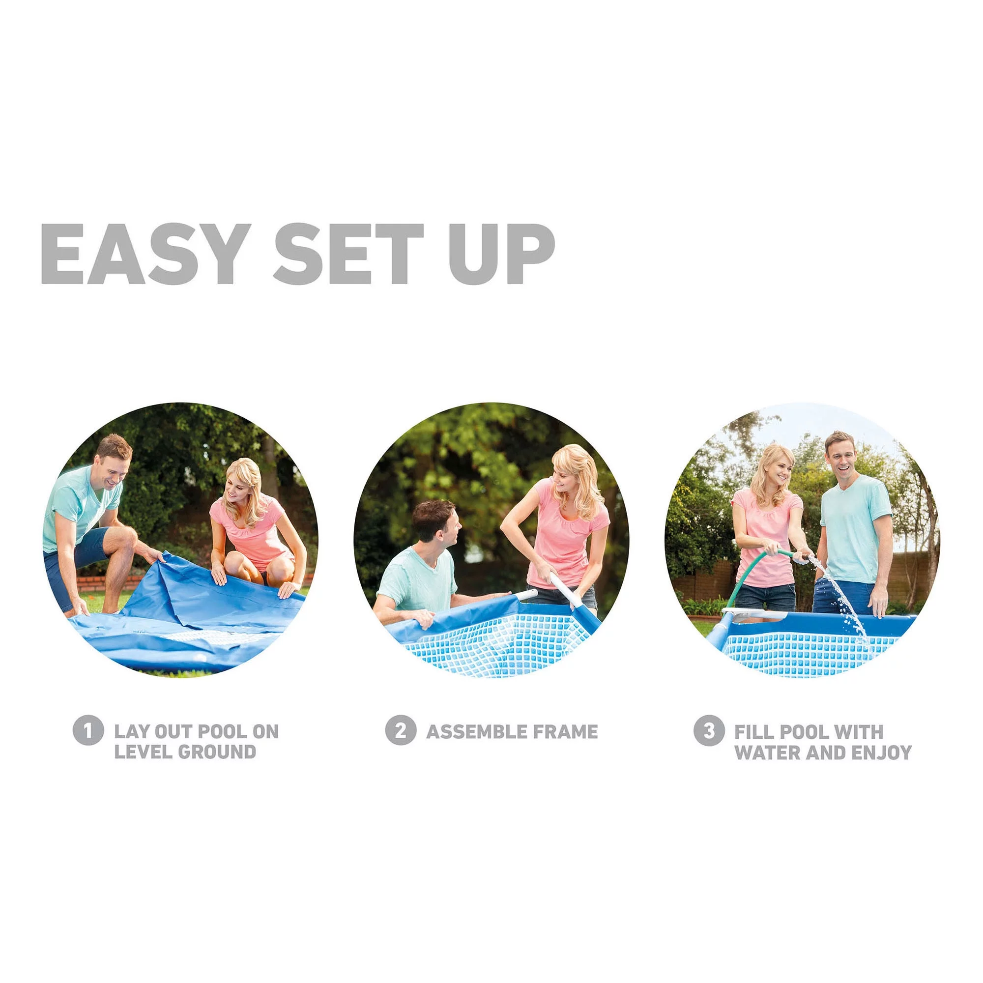 Intex 14.75' x 33" Rectangular Frame Above Ground Outdoor Swimming Pool