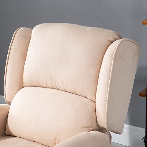 HOMCOM Vibration Massage Recliner Chair for Living Room with Heat, Wingback Single Sofa, Modern Suede Fabric Push Back Reclining Chair with Footrest, Side Pocket, Black