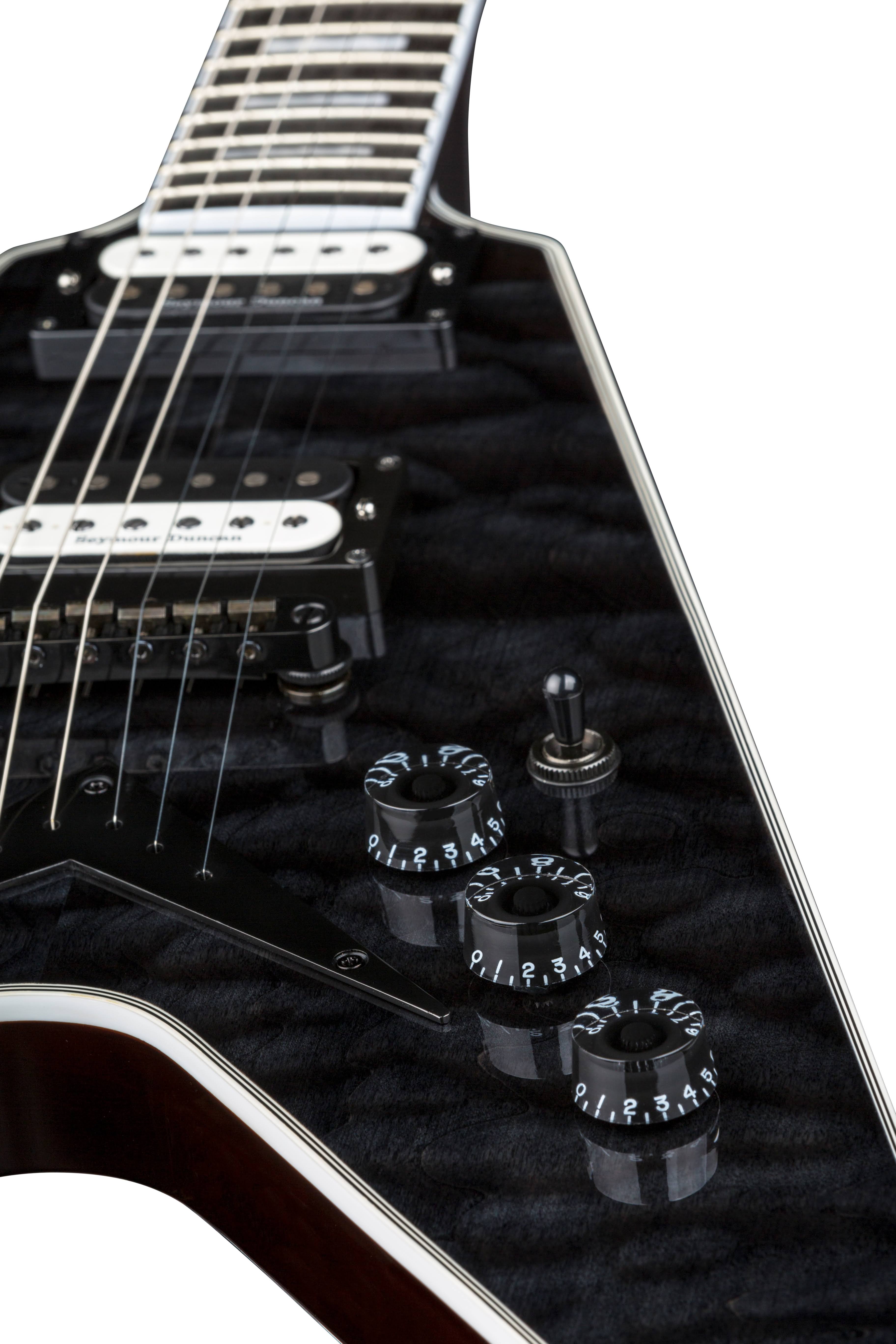 Dean V Select Quilt Top Electric Guitar Trans Black
