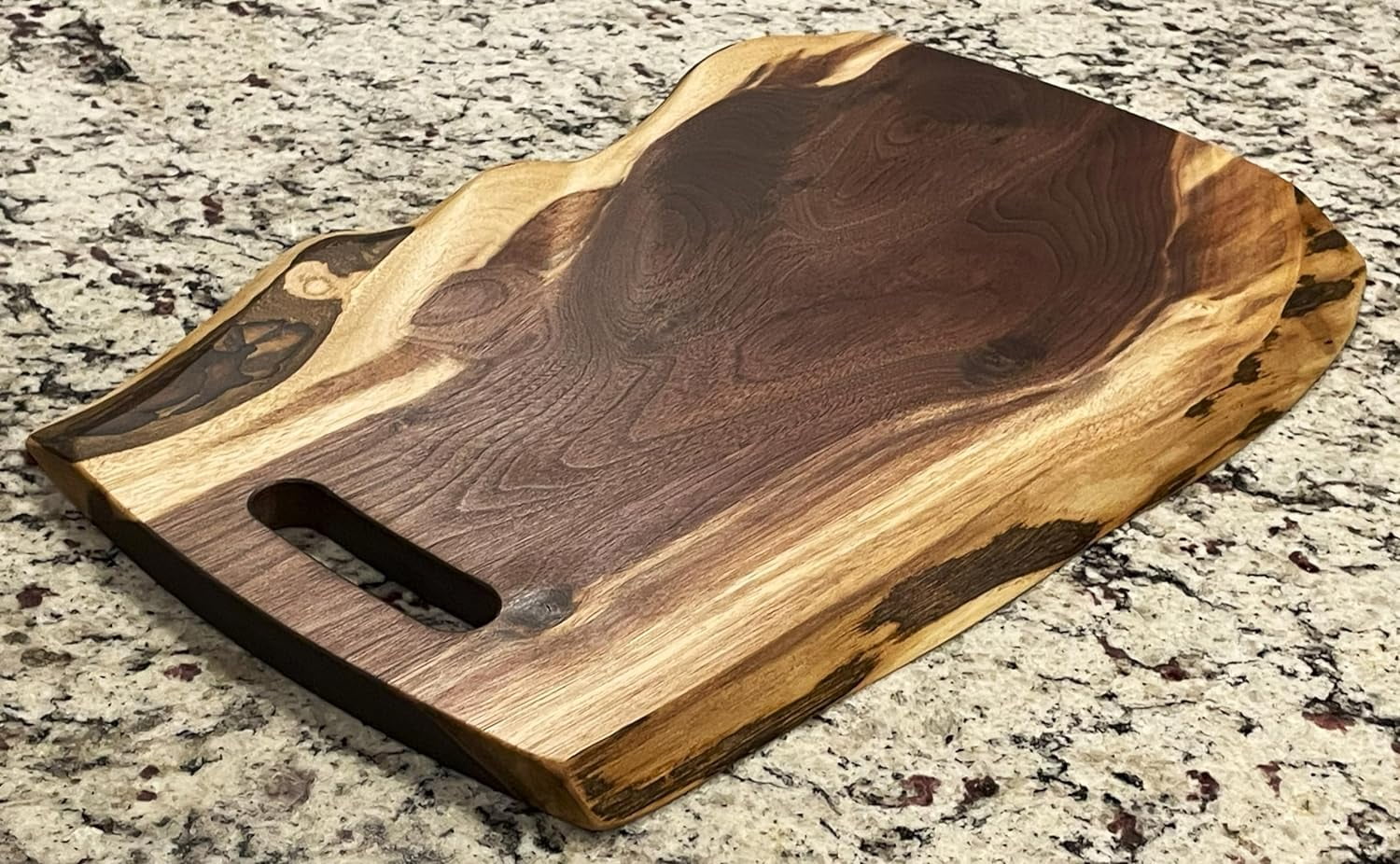 RUNFAYBIU Black Walnut Gorgeous  Unique   Double Live-Edge Wood Charcuterie/Appetizer/Dessert/Grazing/Cheese/Cutting Board 20" x 12.5".