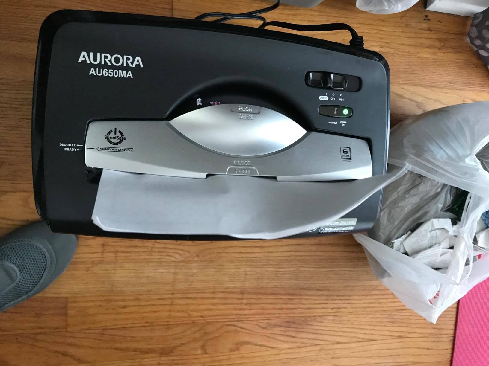 Aurora AU650MA High-Security 6-Sheet Micro-Cut Paper Credit Card Shredder