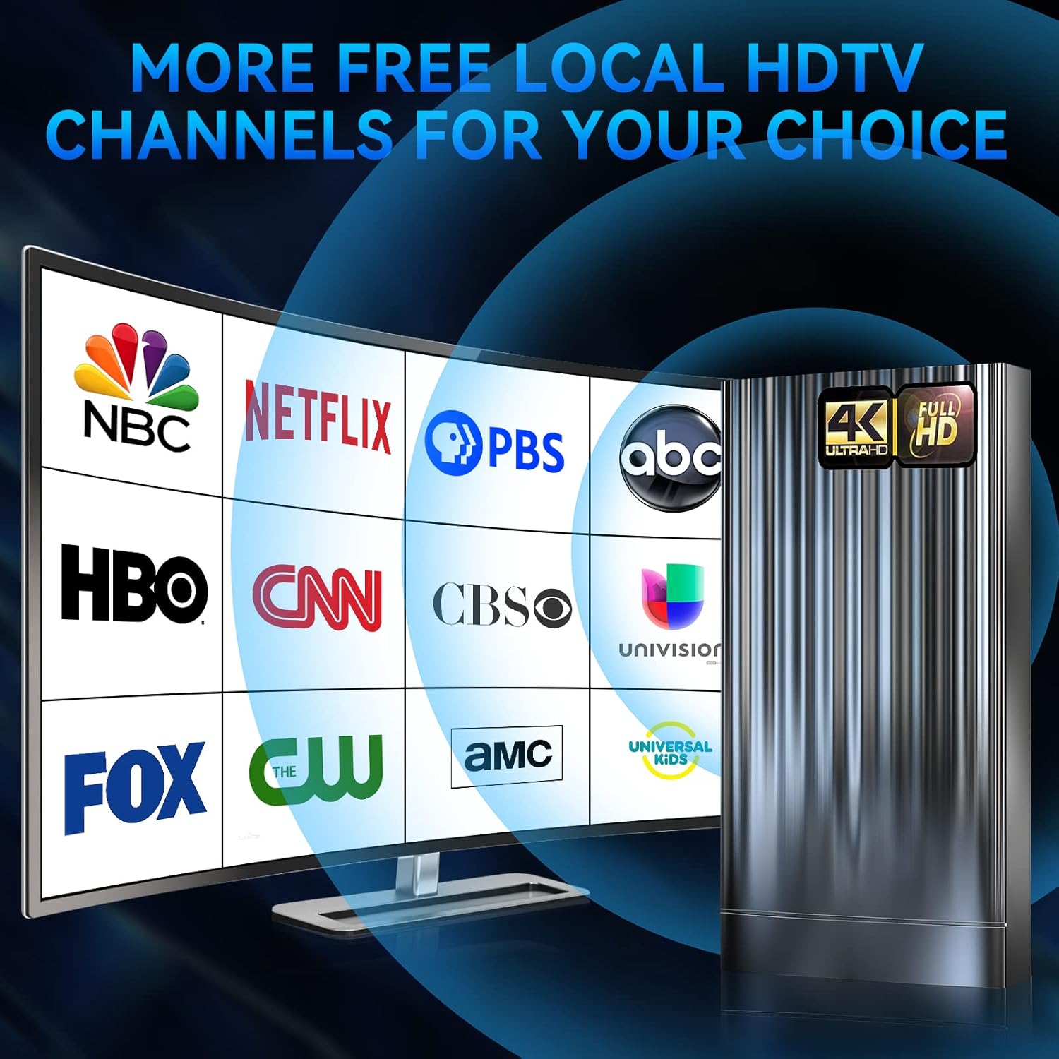 2024 Best Rated Digital Hd Tv Antenna for Smart Tv 4k, Over The air HDTV Antenna Outdoor Without Cable, Amplifier, Signal Booster & 50FT Coax HDTV Cable/AC Adapter