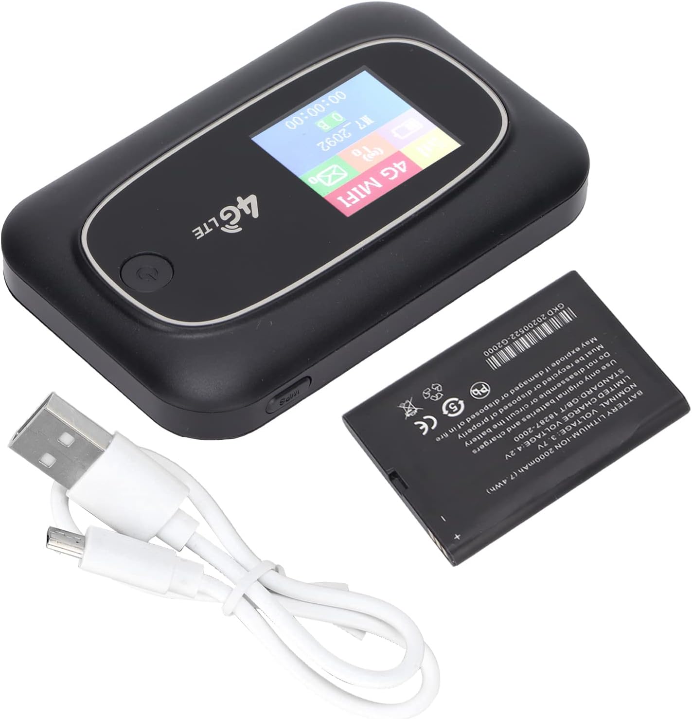 Acogedor 4G LTE Mobile WiFi Hotspot for Travel, Portable WiFi Router with SIM Card Slot, LED Display, Support LTE FDD/TDD, for Mobile Phones, Laptops, Desktops(Black) Pack of 2