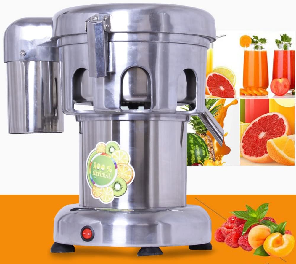 Commercial Juice Extractor, 370W 110V Electric Juicer, Fruit Vegetables Blender Juice Maker, Stainless Steel Heavy Duty Juice Extractor Machine, 2800r/min, 80-100kg/hr