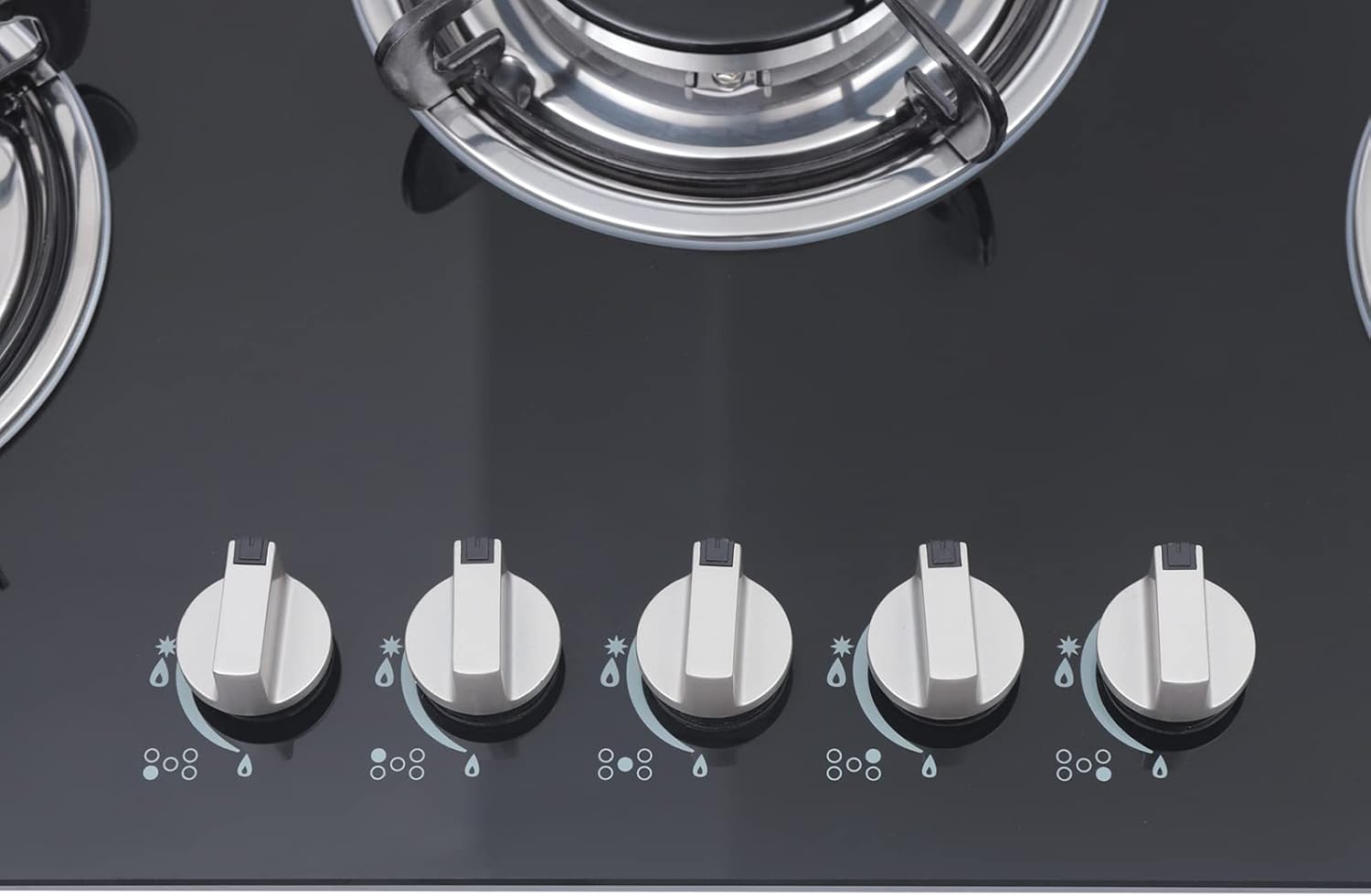 5 Burners Gas Cooktop, 30'' LPG/NG Built-In Stove Top Gas Hob Tempered Glass Stovetop Cooker Gas Stove Top Cooktop Kitchen Cooktop for Apartments, Home, Kitchen, RVS
