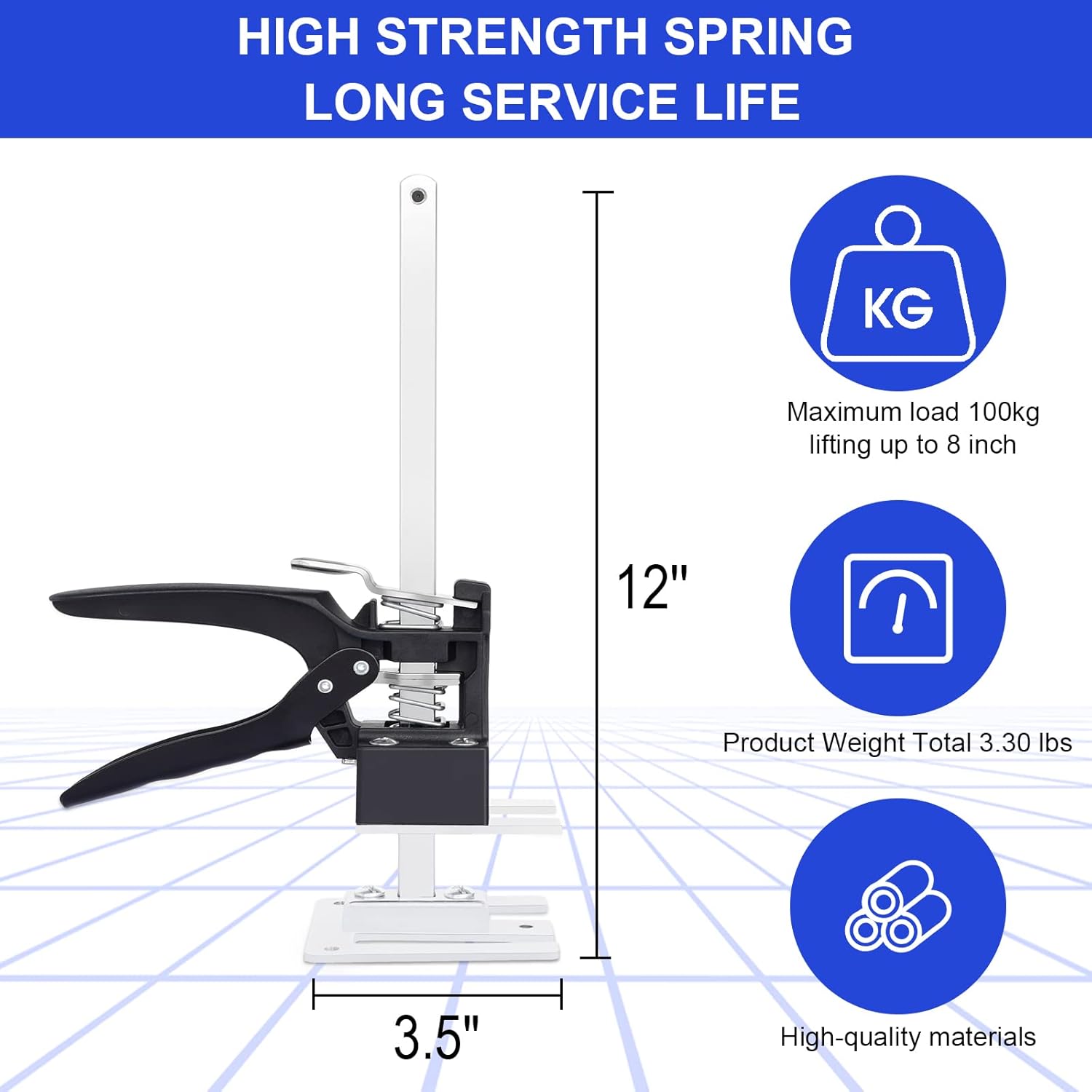 devinci 2 Packs Hand Lifting Tool Jack, Labor-Saving Arm Jack, Height Can Be Raised by 0.2-8In, Door Panel Drywall Lifting Cabinet Jack, Up to 220lb, Board Lifter Wall Tile Height Adjuster Pack of 2