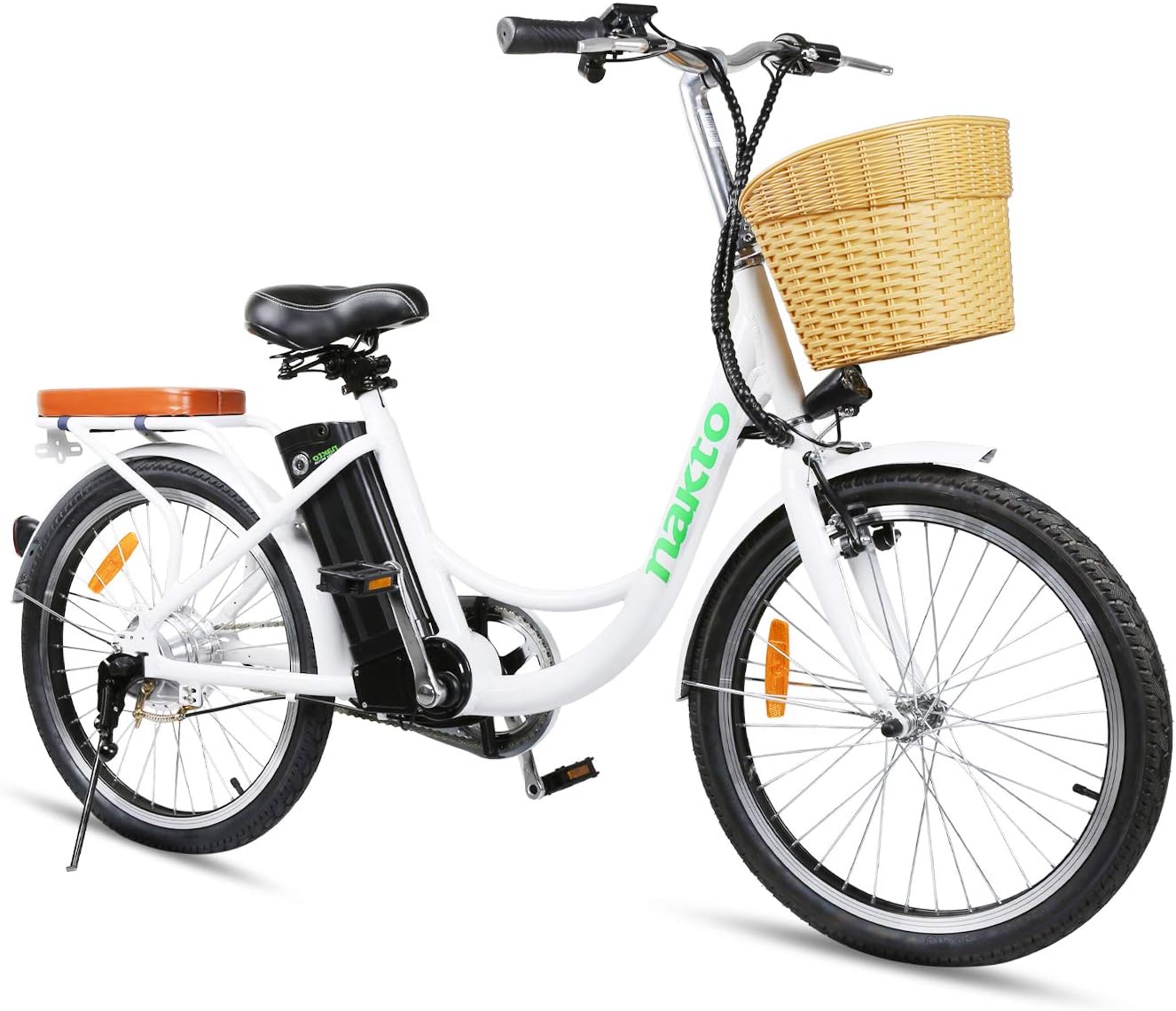 NAKTO Electric Bike Folding Ebike for Adults 350W City Electric Bicycle, Removable 36V 10AH Battery 40Miles Range 20MPH, Portable Commuting Electric Bicycle with Charger 4 Colors ebike