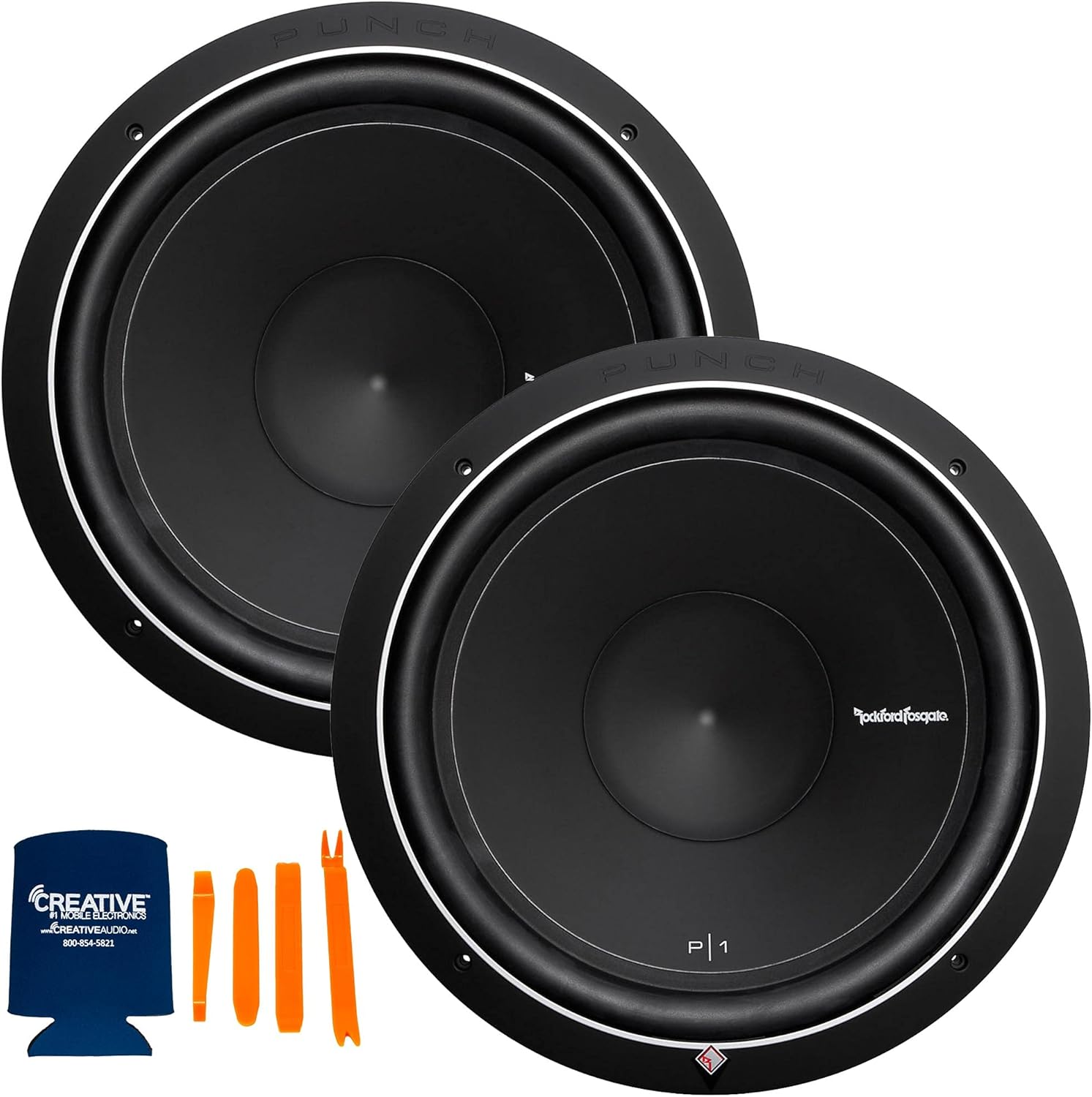 Rockford Fosgate - Two P1S2-15 15" Subwoofers - SVC (2-Ohm), 250 Watts Rms, 500 Watts Peak