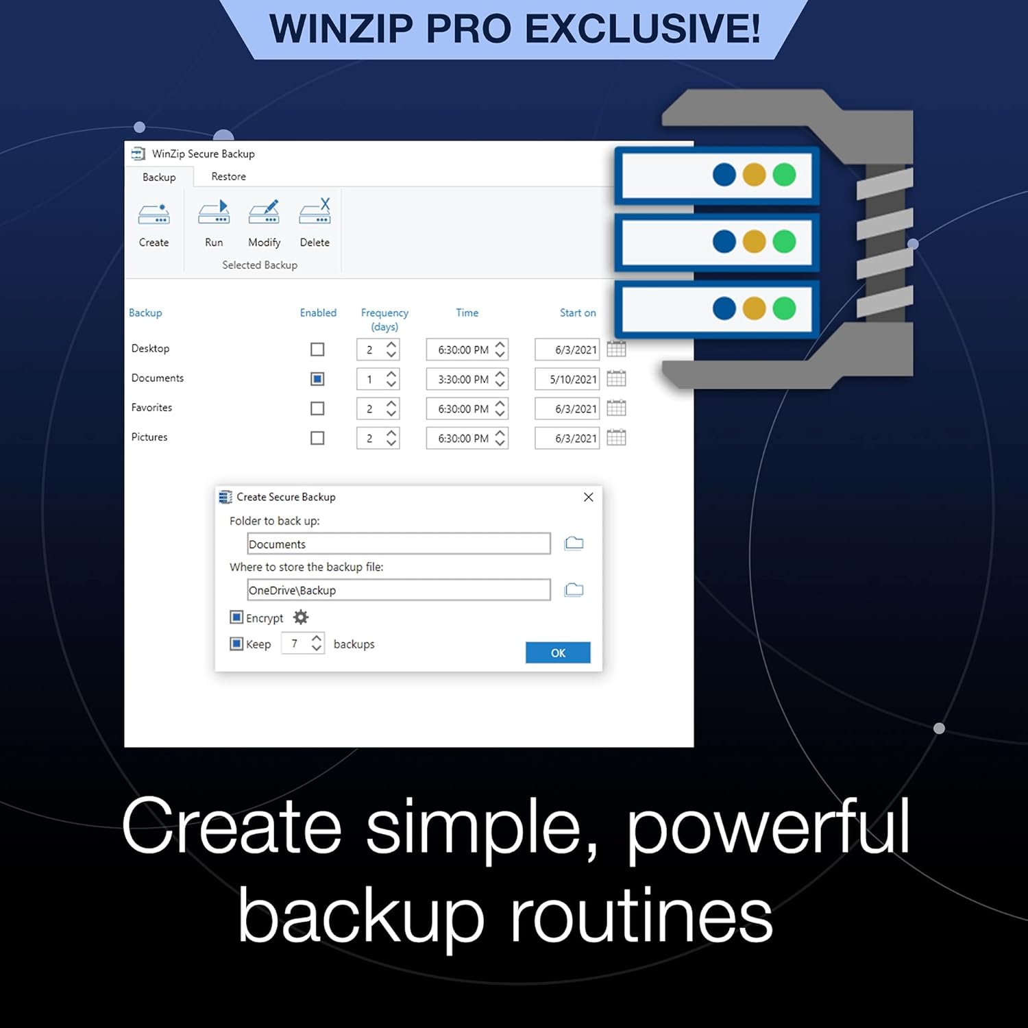 Corel WinZip 26 Pro | Zip Compression, Encryption, File Manager & Backup Software [PC Download] Pack of 2
