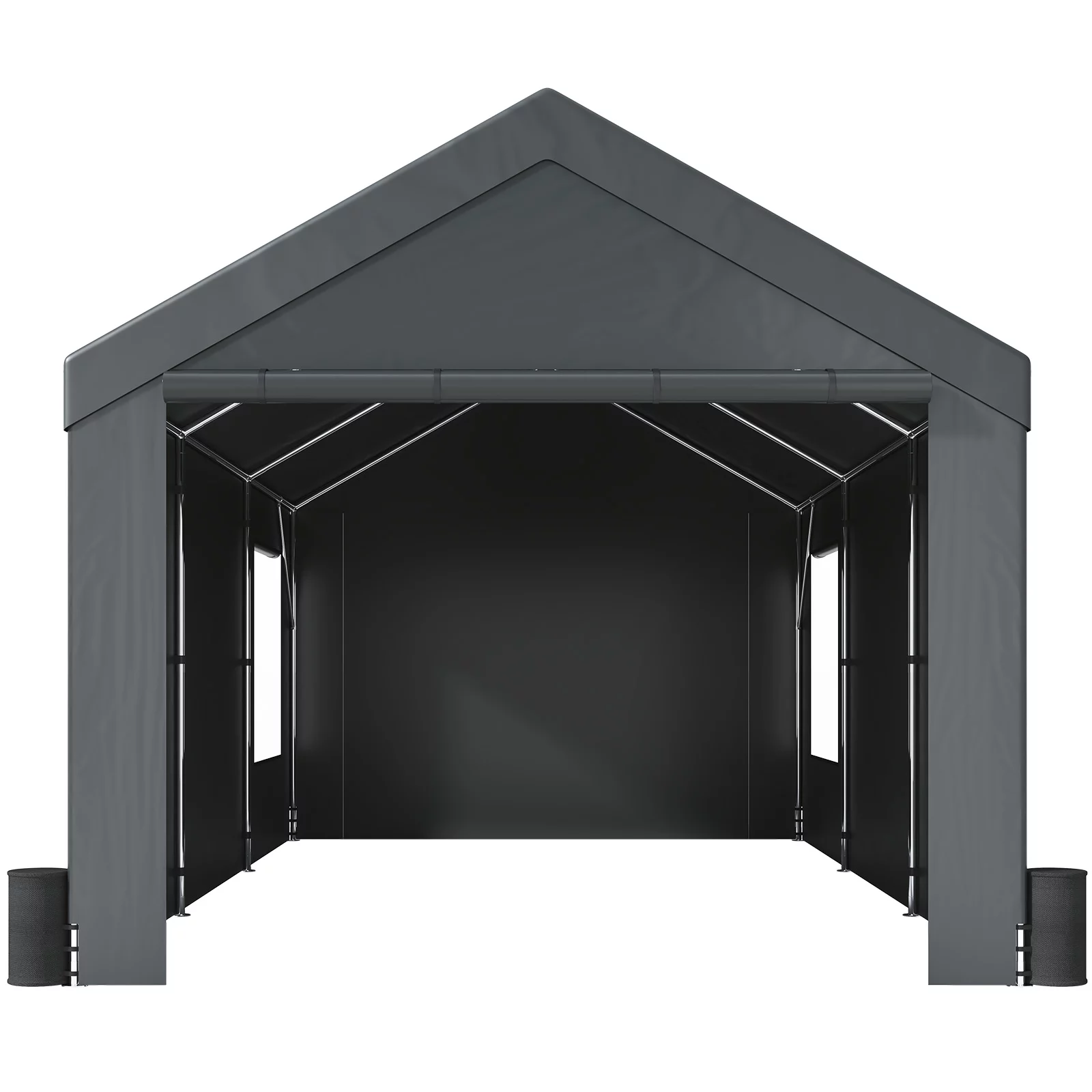 BENTISM Carport Car Canopy Garage Tent 12x20ft & 8 Legs Sidewalls Windows