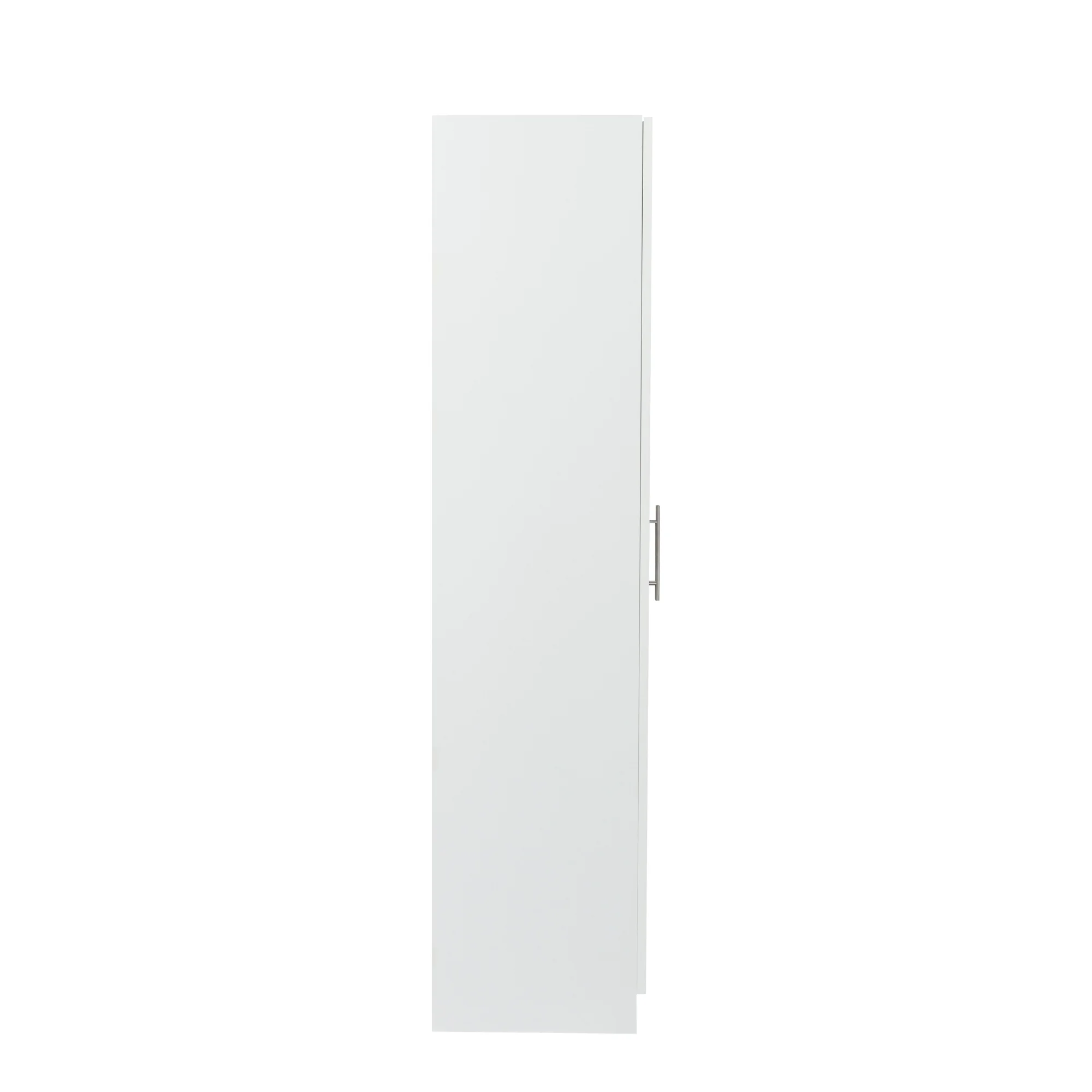 ikayaa High wardrobe and kitchen cabinet with 2 doors and 3 partitions to separate 4 storage spaces, White