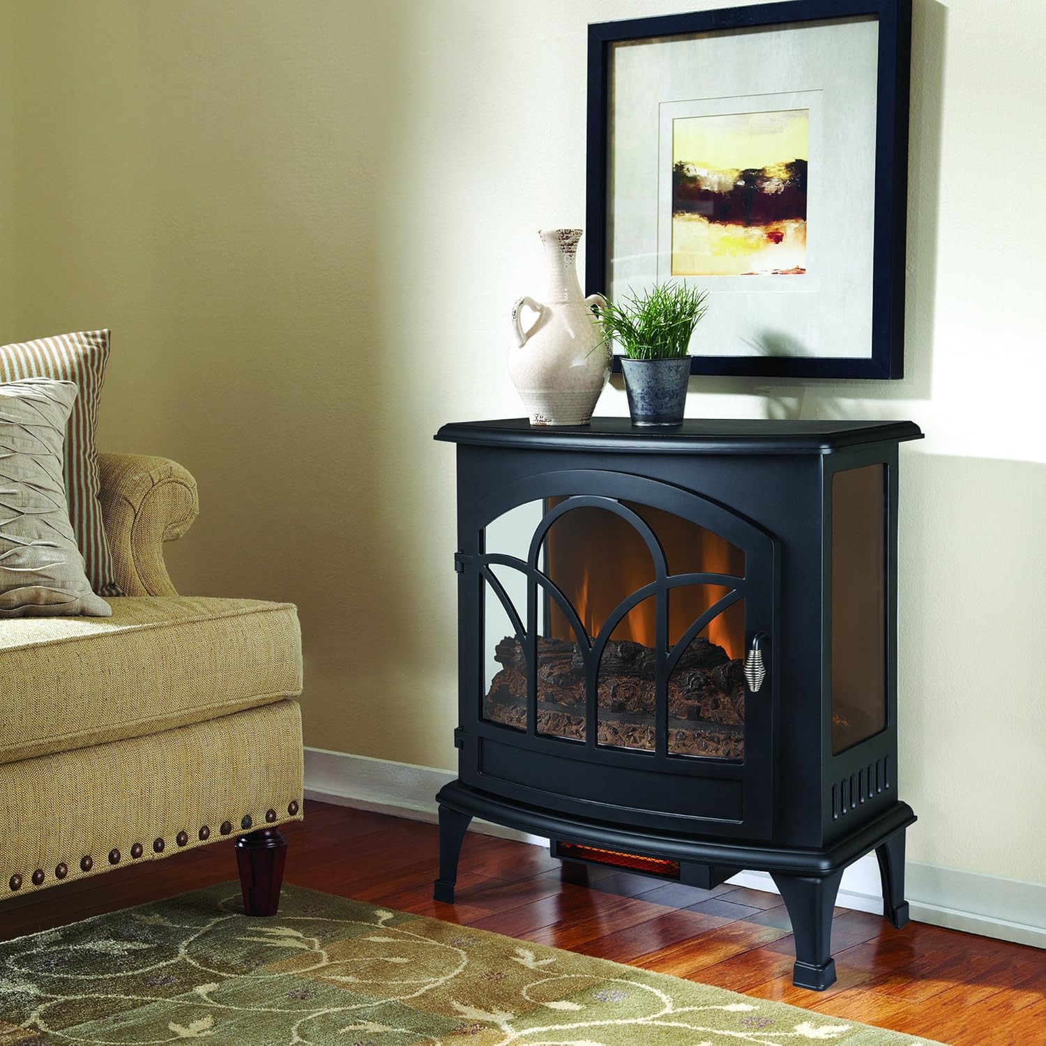 Muskoka Curved Front Black 25" Infrared Panoramic Electric Stove