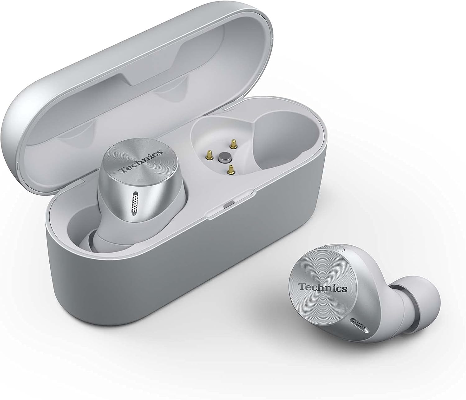 Technics True Wireless Earbuds with Advanced Noise Cancelling, High-Fidelity Bluetooth Ear Buds with Multi-Point Connectivity, Impressive Call Quality Using JustMyVoice Technology- EAH-AZ60-S (Silver)