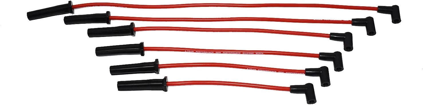 A-Team Performance - Complete Optispark Spline Drive Distributor with Spark Plug Wires - Compatible with Chevy Chevrolet GMC 95-97 LT1 LT4 Corvette Camaro V8 5.7L Black Cap Pack of 2