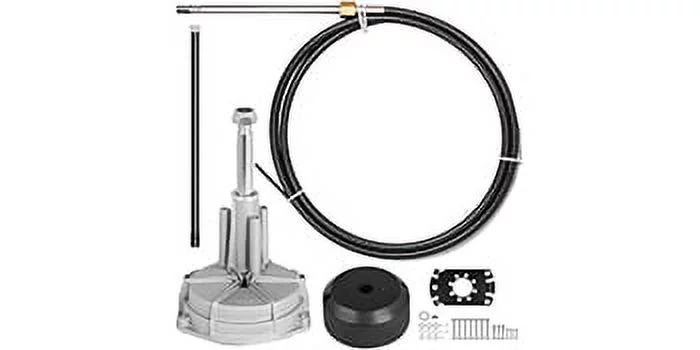 VEVOR Outboard Steering Kit 16in Boat Steering Cables 16 Feet Boat Steering System 3/4in Shaft for Boats
