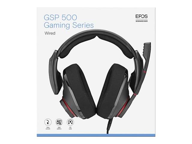 EPOS I SENNHEISER GSP 500 Over-Ear Headset - Noise-Canceling - Red/Black