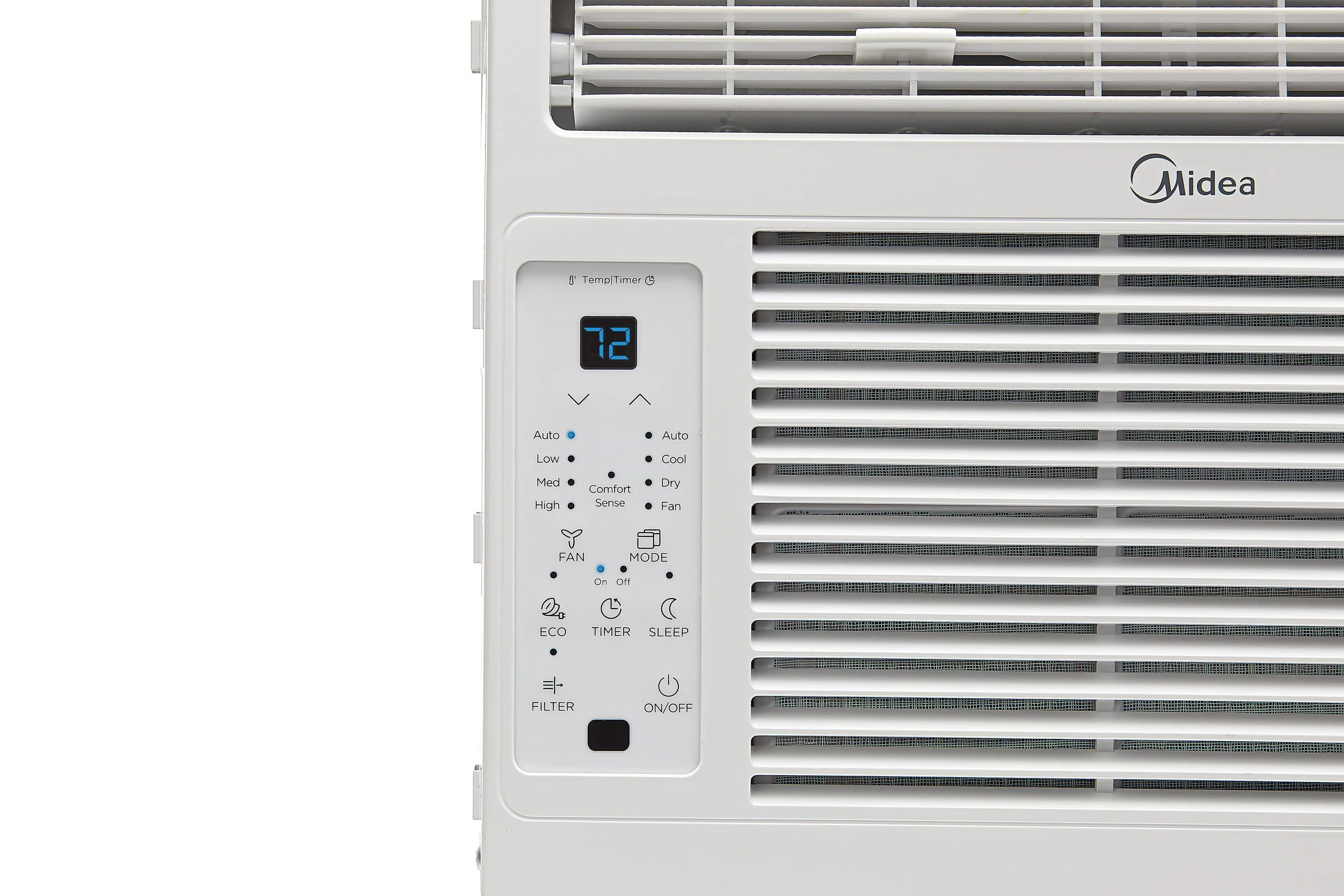 Midea 6,000 BTU 115V Window Air Conditioner with ComfortSense Remote, up to 250 sq ft Coverage Area, White, MAW06R1WWT