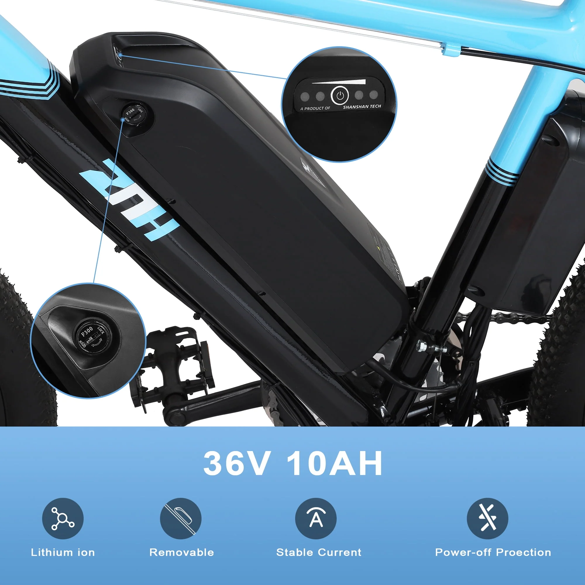 ZNH Electric Bike 26 Electric Mountain Bicycles 350W Motor E bike 21 Speed 36V 10Ah Electric Commuter Bike 20MPH Black Electric Bicycle Ebike
