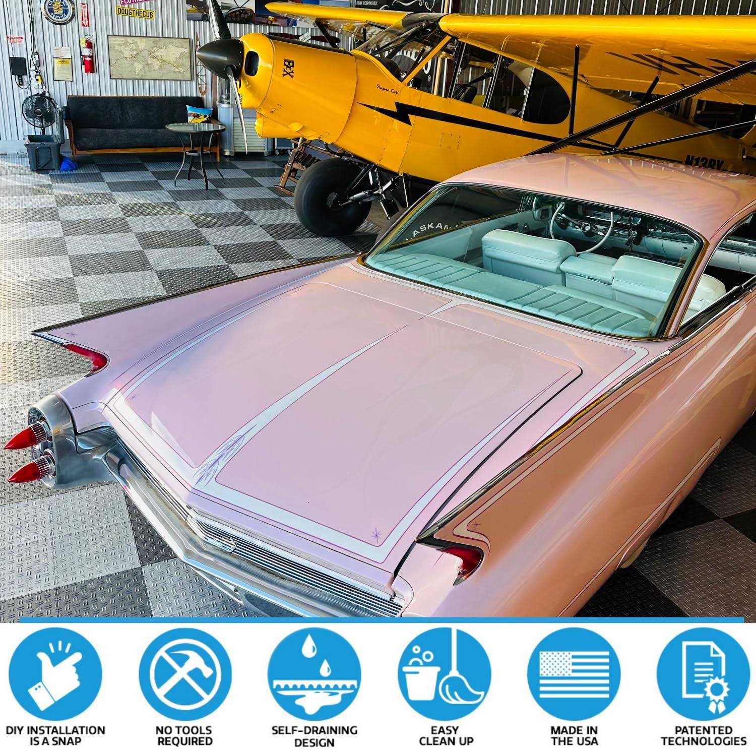 Big Floors GarageTrac Diamond Durable Interlocking Modular Garage Flooring Tile - Shop Hardware Tools Online Store