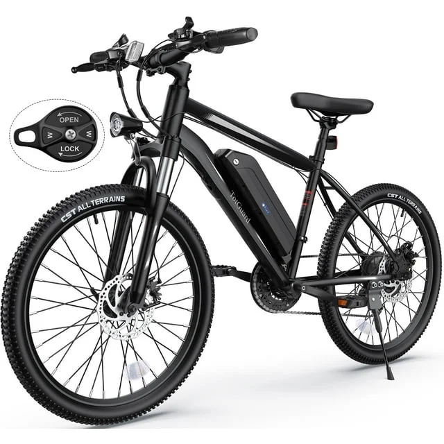 TotGuard Electric Bike, Electric Bike for Adults, 26 Ebike 350W Adult Electric Bicycles, 19.8MPH Electric Mountain Bike, 36V 374.4WH Battery, Suspension Fork, Shimano 21 Speed Gears