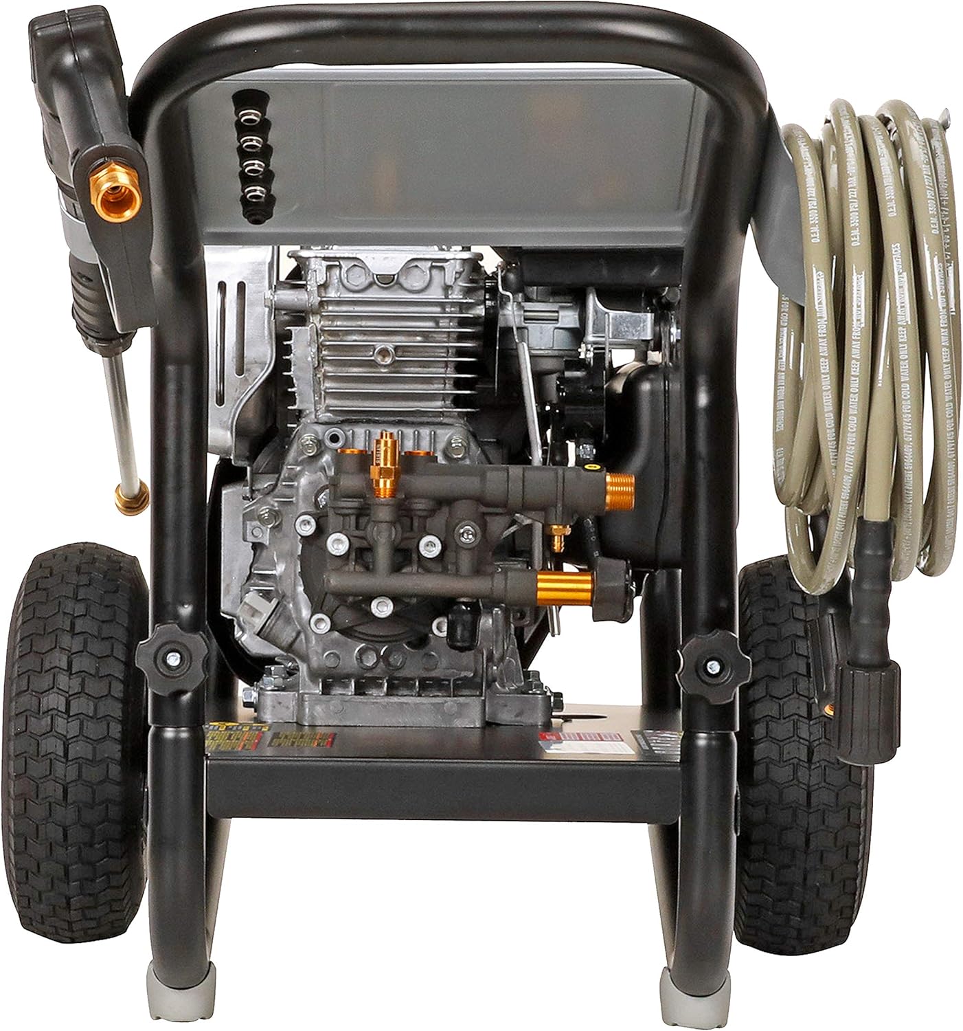 Simpson Cleaning MSH3125 MegaShot Gas Pressure Washer Powered by Honda GC190, 3200 PSI at 2.5 GPM, Black & 80165, Rated Up to 3700 PSI Universal 15" Steel Surface Scrubber, Plain