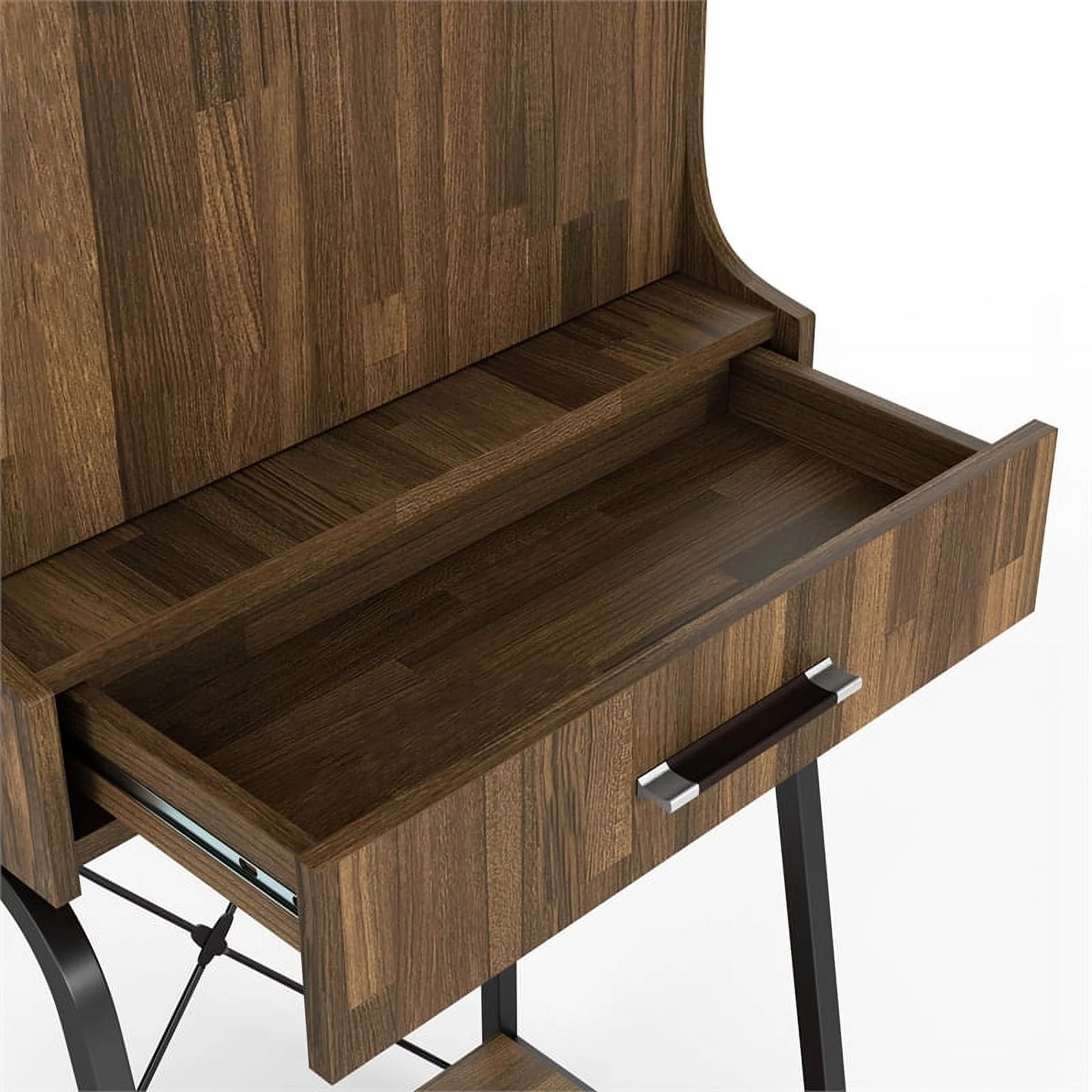 Furniture of America Jax Wood 2-Shelf Mini Bar in Light Hickory Brown