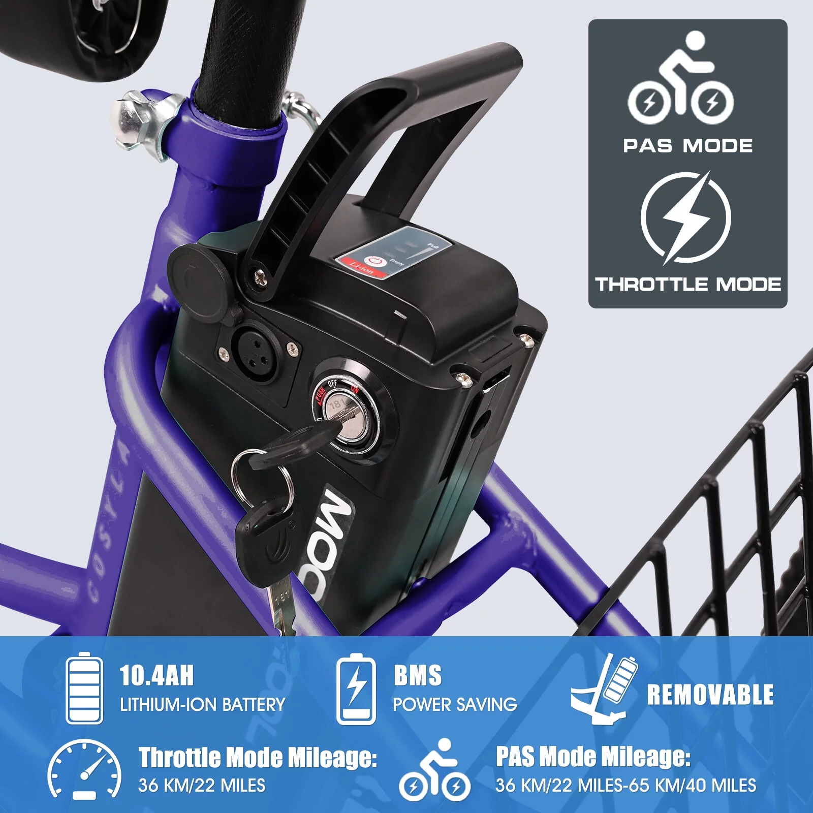 Docred 24'' Adult Electric Tricycles 3 Wheel Electric Bike, 15.5 mph 500W Electric Trikes for Seniors，7-Speed & 4 Adjustable Riding Modes Electric Tricycle with 36V Removable Lithium Battery