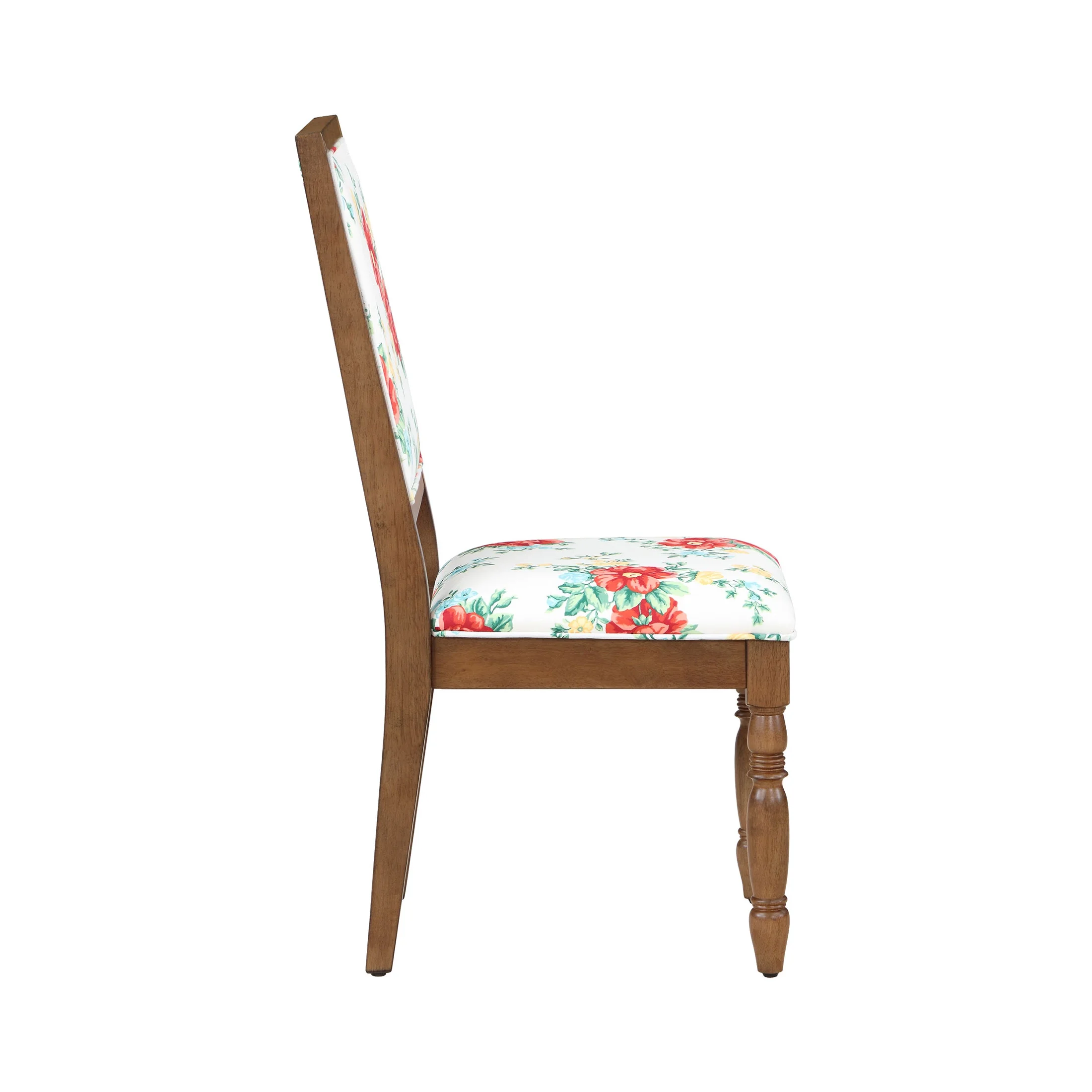 The Pioneer WomanCallie Vintage Floral Dining Chairs Made With Solid Wood Frame, Set of 2, Walnut Finish