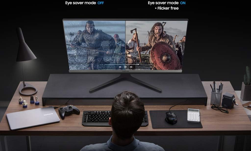 SAMSUNG 24" FHD Monitor with Bezel-LESS Design - LS24R350FHNXZA, Dark Blue Gray