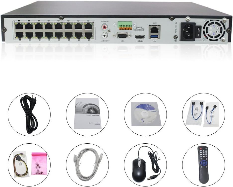 Hikvision DS-7616NI-I2/16P 16CH 16POE 12Mp Resolution 16CH POE NVR for IP Camera Support Two way Audio and Alarm In/OUT