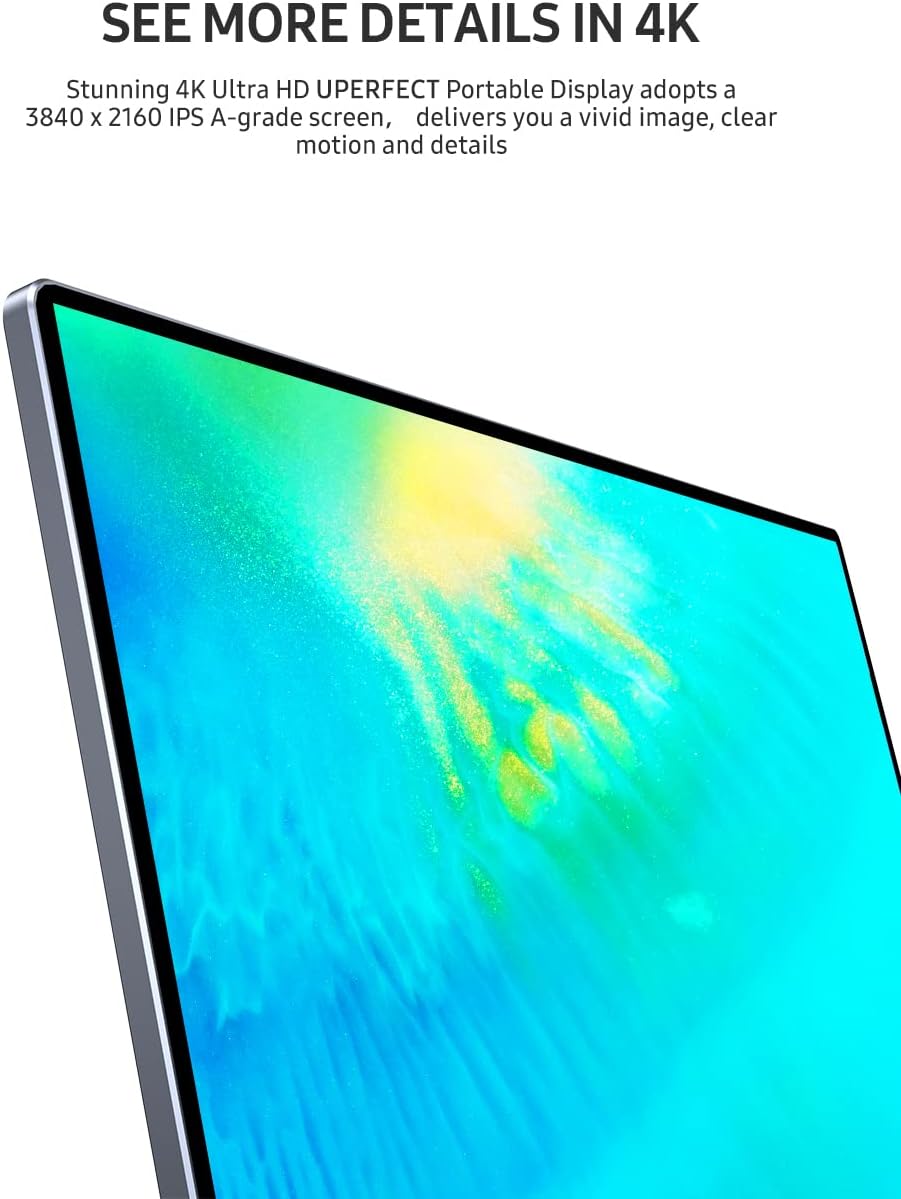 Magnetic Keyboard Portable 4K Monitor, UPERFECT 15.6'' Touchscreen w/Battery Frameless Bezel USB C Monitor, Integrated Kickstand, HDR FreeSync Eye Care Travel Monitor w/Detachable Keyboard & Touchpad