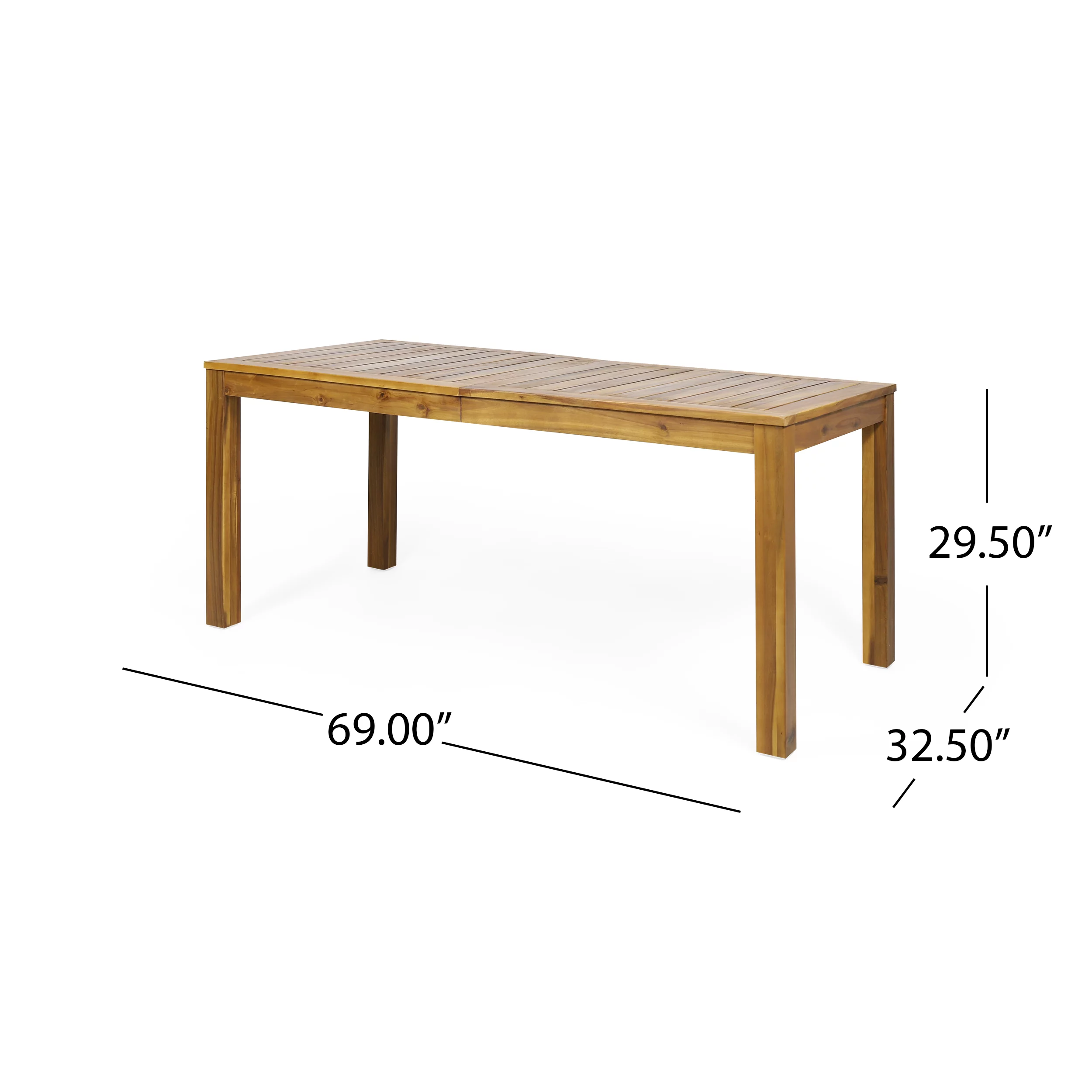 Woven Paths Outdoor Rustic Rectangle Acacia wood Dining Table, Brown