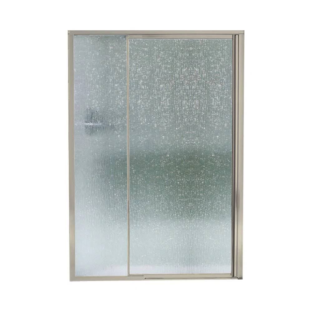 Sterling 1505D-48 Vista Pivot 65-1/2x22 x 48x22 Framed Pivot Shower Door Nickel with Rain Glass Pattern