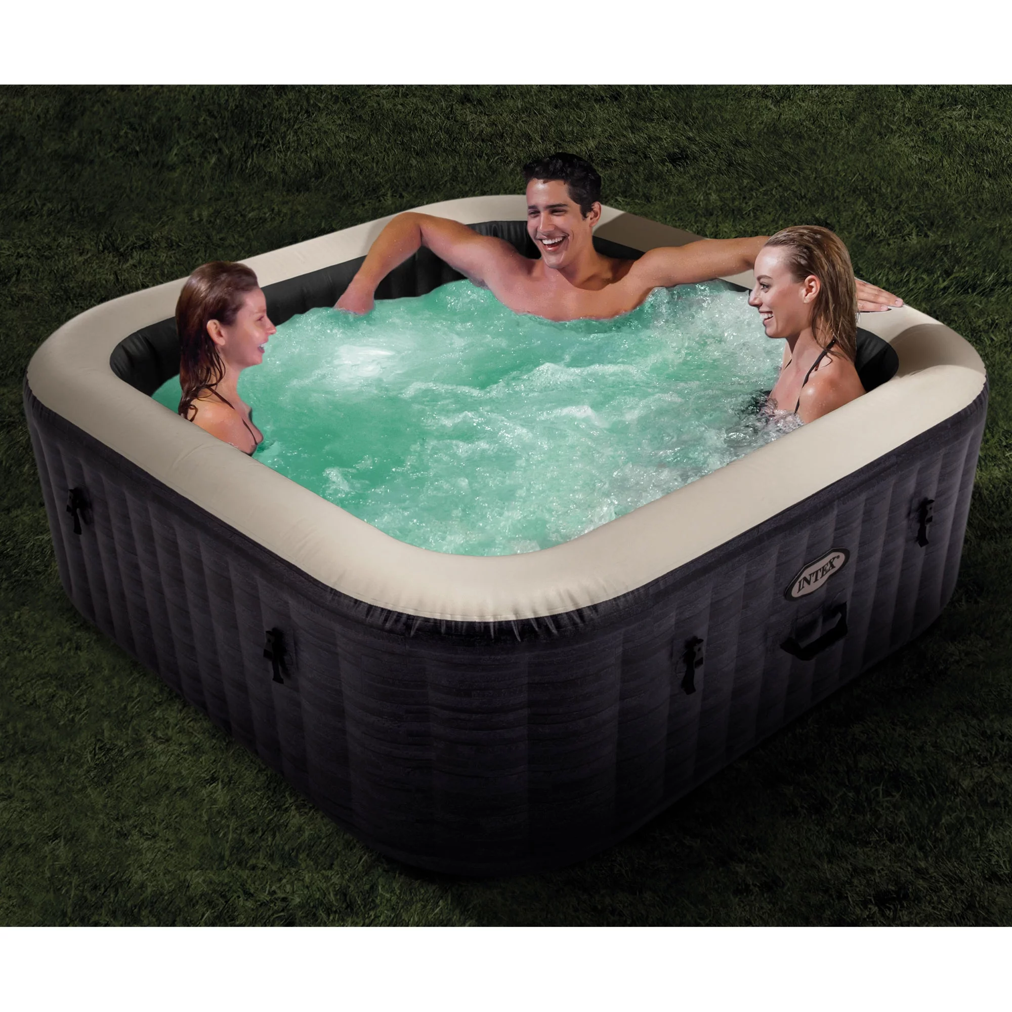 Intex PureSpa Plus Inflatable Square Hot Tub with Maintenance Accessory Kit