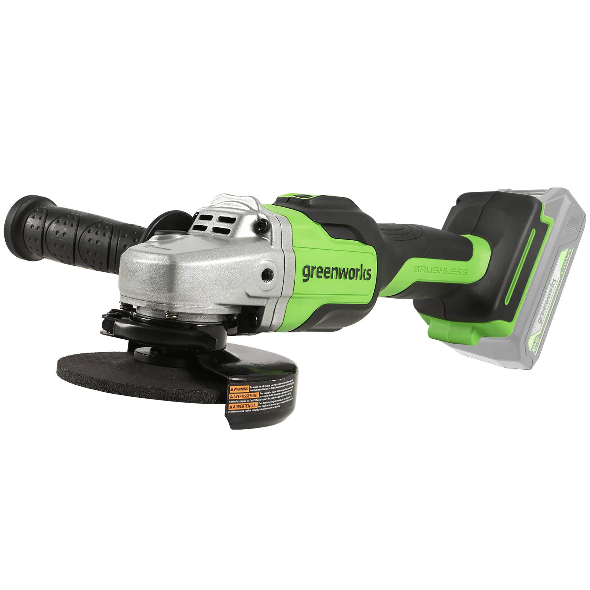 Greenworks 24-Volt Battery Cordless Brushless 4.5 in. Angle Grinder, Battery Not Included AG24L00