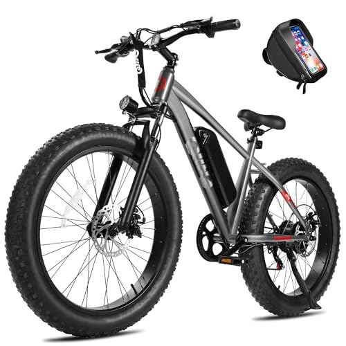 Racer Plus Adult Electric Bicycle, Peak 1000W Motor Electric Bike for Adults, Up to 28MPH 65Miles, 26x4.0 Fat Tire Electric Mountain Bike with 48V 13AH Battery, 7 Speed Front Suspension E Bike