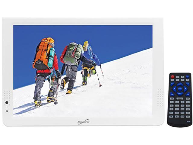 Supersonic SC-2812 12x22 Portable Lightweight LED TV w/Built in Batt,USB/SD Input (White)