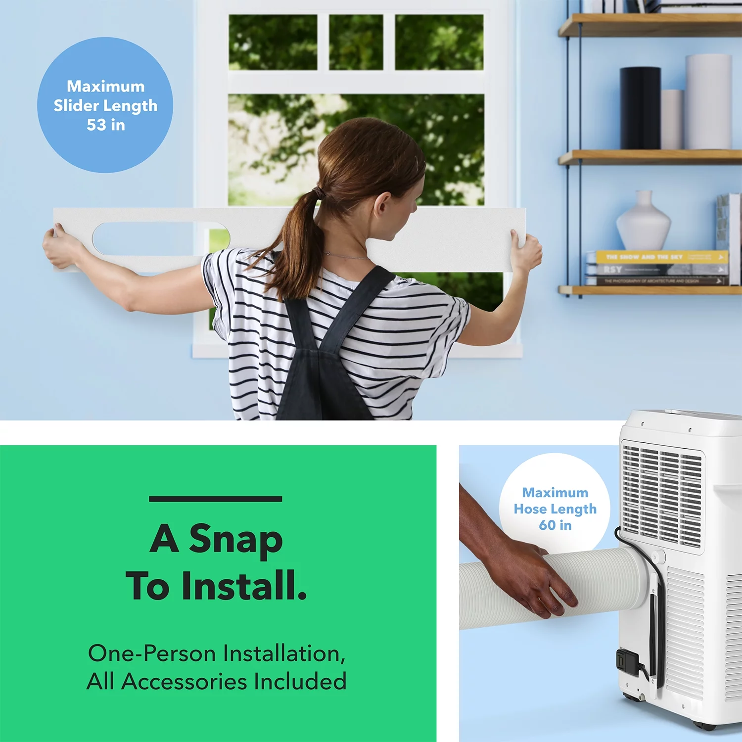 Vremi 10000 BTU Portable Air Conditioner - Easy to Move AC Unit for Rooms up to 250 Sq Ft - with Powerful Cooling Fan, Reusable Filter, Auto Shut Off (6250 BTU New DOE)