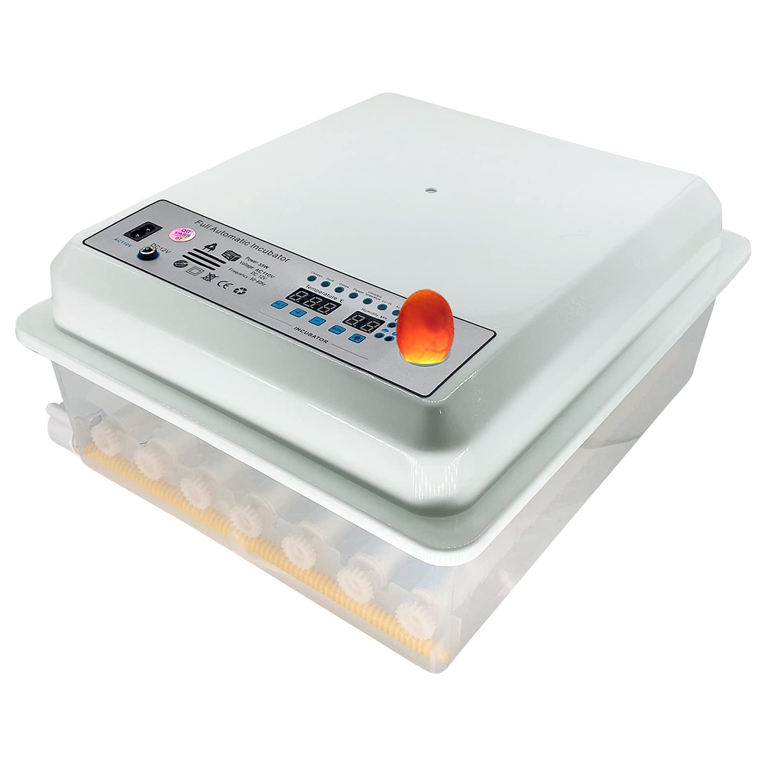 Eggs Incubator for Hatching with Automatic Turner, Digital Hatcher Machine with Temperature Humidity Control & LED Candler Tester for Chicken, Ducks, Quail, Pigeon, Goose, Parrot, Bird Eggs (16 Eggs)