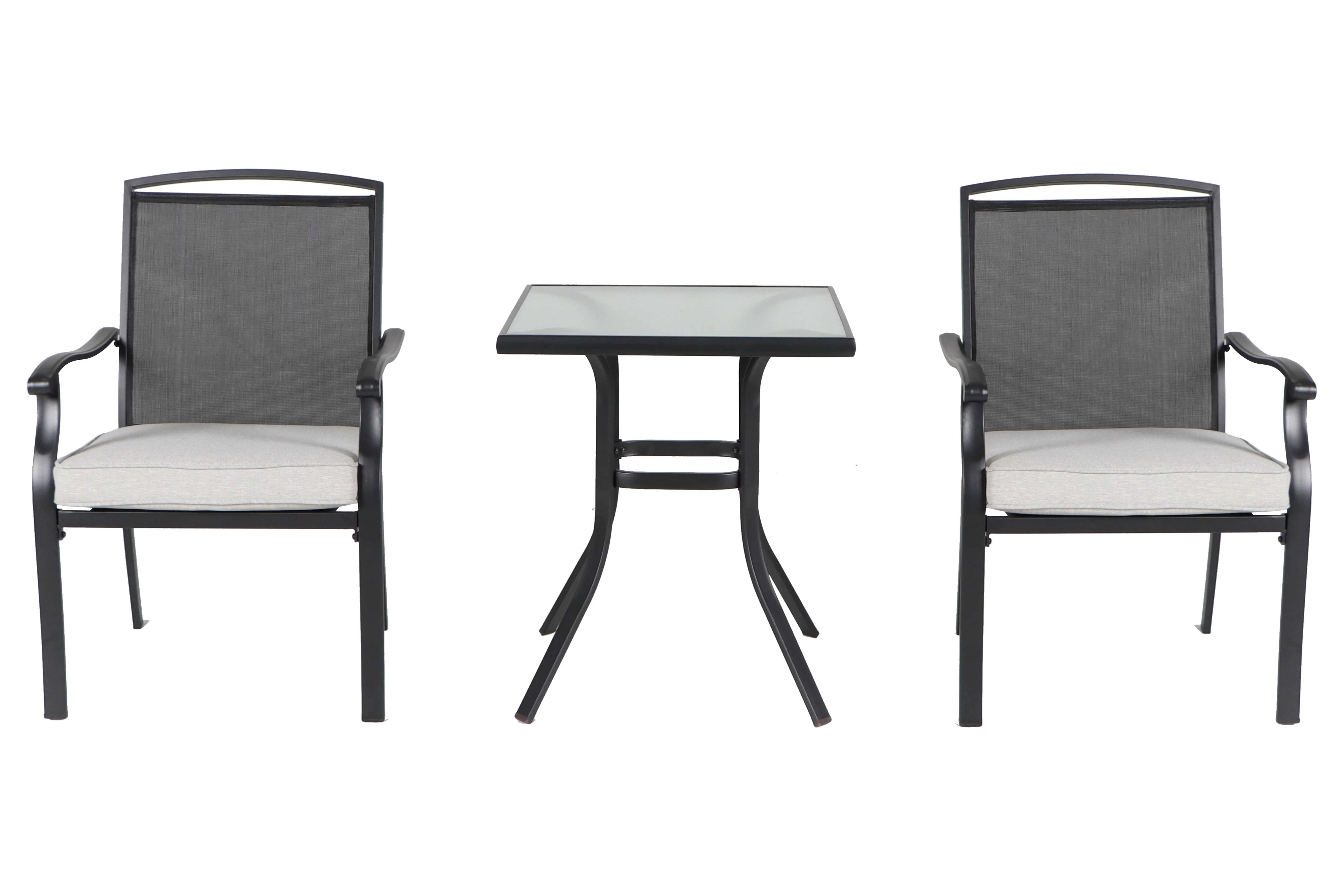 Mainstays Alexandra Square 3-Piece Outdoor Furniture Patio Bistro Set, Gray