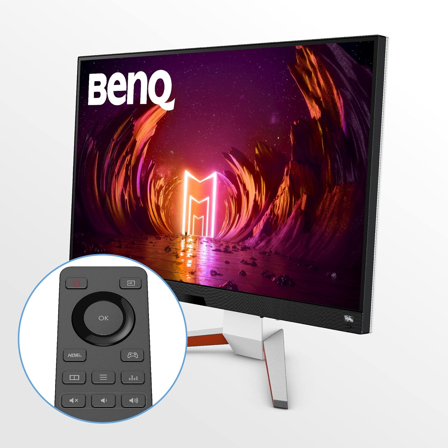 BenQ MOBIUZ EX3210U 32” 4K True HDMI 2.1 144Hz White Gaming Monitor, UHD (3840 x 2160), IPS, 1ms, FreeSync, HDR, Eye Care, Display Port, USB 3.0, Remote Control, Microphone with AI Noise Canceling