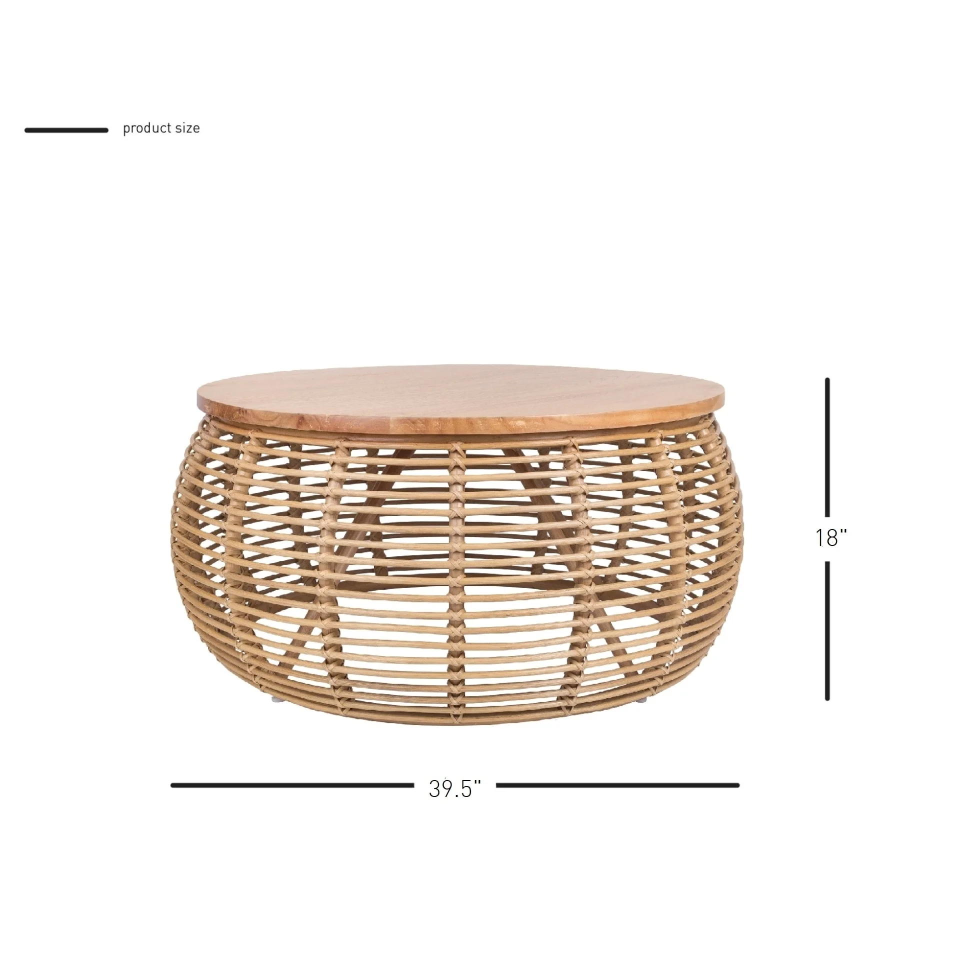 The Curated Nomad  Doolittle Round Rattan Coffee Table