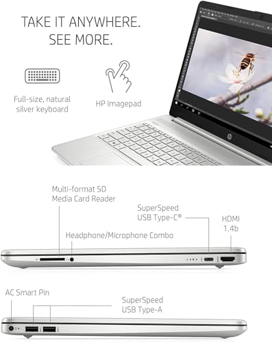 HP Laptop, 15.6 inch Business & Student Laptop Computer, Windows 11 Home Laptop, Silver