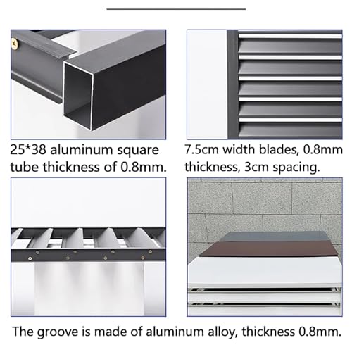 KAXLDHH Aluminum Central Air Conditioner Protection Cover, Outdoor Freestanding Privacy Screen Fence Panels Trash Can Enclosure Flower Stand Decorative Outdoor AC Unit Cover Pool Equipment Enclosure