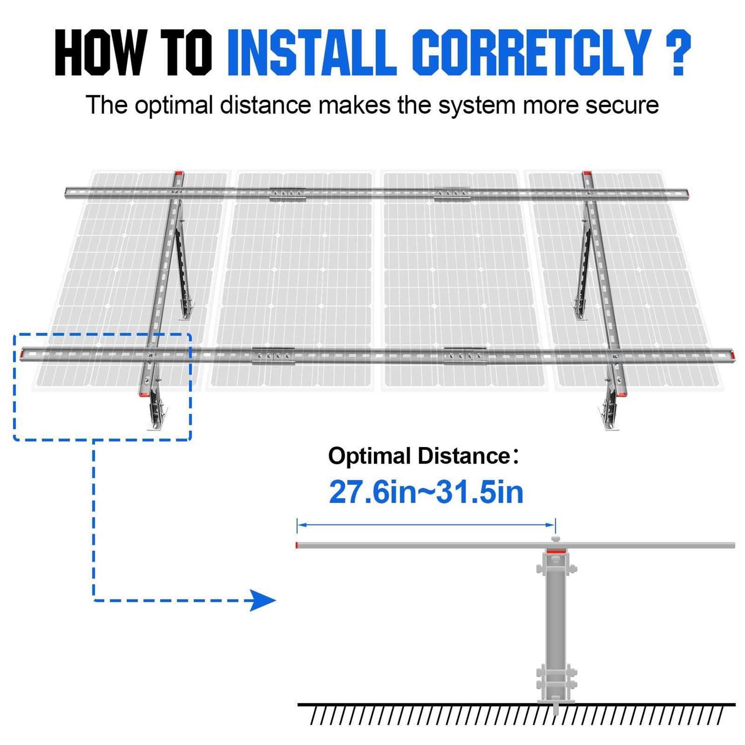 Eco-Worthy Solar Panel Mounting Brackets for 1-4 Pcs Of Solar Panels - Shop Hardware Tools Online Store