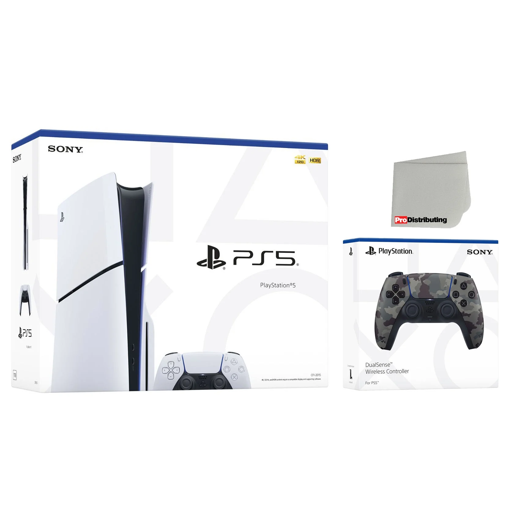 Sony PlayStation 5 Slim Disc PS5 Video Game Console with Extra Gray Camo Controller - Curated Treasures Market