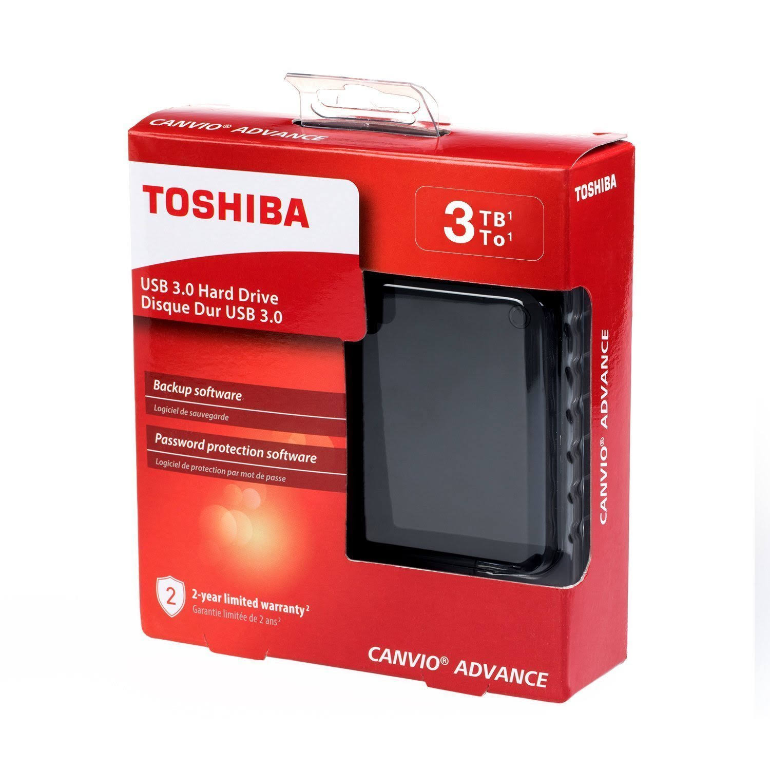 Toshiba Canvio Advance Hard Drive 3 TB External (portable) USB 3.0 - Black