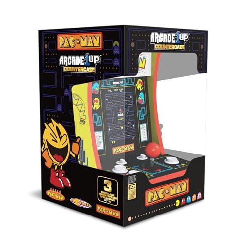 Arcade1Up PAC-Man Countercade 3 Classic Games, Retro Console with 7-inch Screen, Table-top Video Game for Game Room