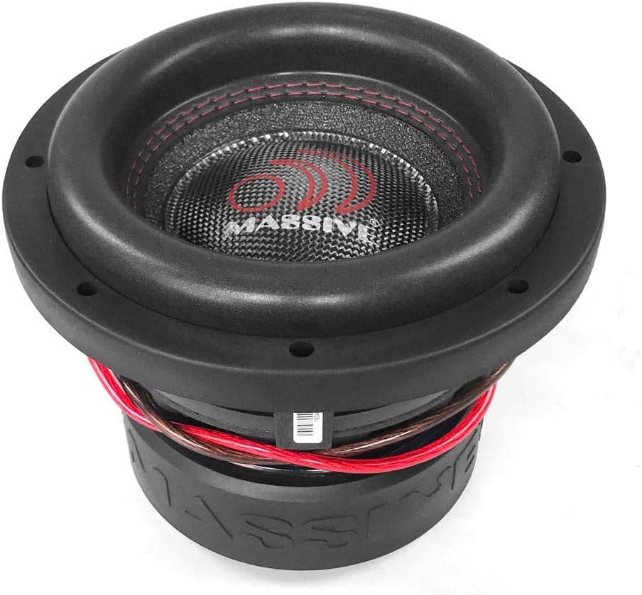 Massive Audio HIPPOXL84R - 8 Inch Car Audio Subwoofer, High Performance Subwoofer for Cars, Trucks, Jeeps - 8" Subwoofer 900 Watt RMS, 1800w MAX Dual 4 Ohm, 2.5 Inch Voice Coil. Sold Individually